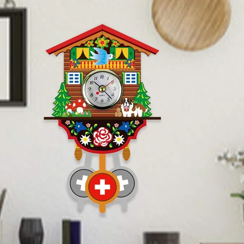 Miniatura 3 de LAPUTA Reloj de pared de madera preciso reloj colgante de madera estilo nórdico antiguo adornos decorativos para sala de estar 10