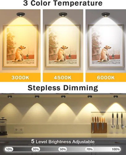 Miniatura 3 de WILLED Luces de Imagen para Pared, Luces de Marco Recargables con Batería Operadas de 1200mAh, Luces de Disco con Control Remoto, Iluminación