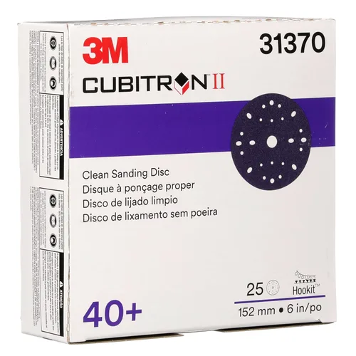Miniatura 8 de 3M Cubitron II Hookit 31370 - Disco abrasivo de lijado limpio, 6 pulgadas, grado 40+, paquete de 50 discos, alto rendimiento, larga duración