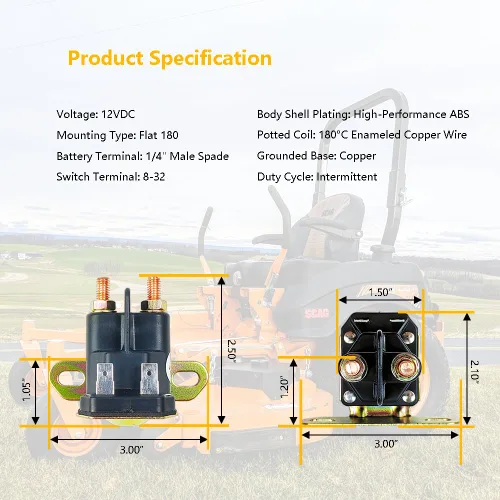 Miniatura 5 de Relé solenoide de arranque de 12 V con 4 terminales Apto para Cub Cadet John Deere MTD Trombetta, tractor de giro de césped de jardín OEM #