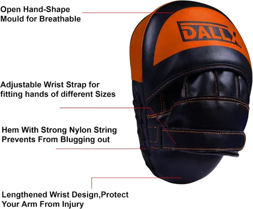 Miniatura 8 de DALLX Guantes deportivos con gancho y Jab curvados para entrenamiento de artes marciales, karate, kickboxing, muay thai, con correas ajustables