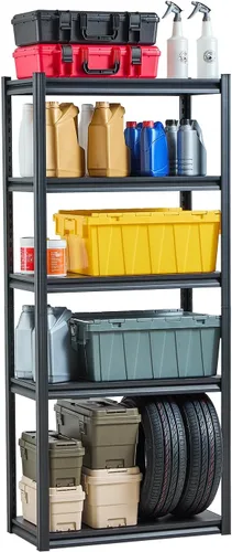 Miniatura 18 de VEVOR Storage Shelves, 5-Tier Adjustable, 2000 lbs Capacity, Heavy Duty Garage Storage Shelving Unit, Metal Utility Rack Shelf, for Kitchen Pantry