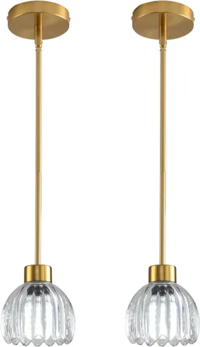 Miniatura 6 de Lámpara Colgante Fijo, Paquete de 3 Lámparas de Techo con Pantalla de Vidrio Transparente, Ajustable, para Cocina y Comedor, Negro, 30 x 15 x 22 cm