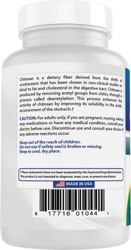 Miniatura 7 de Best Naturals- Quitosano- 500 mg- 120 Tabletas