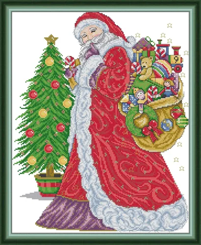 Miniatura 7 de Howie's Needlepoint Kits de punto de cruz, kits de bordado de patrón navideño preimpreso de 14 quilates, gama completa de kits de costura