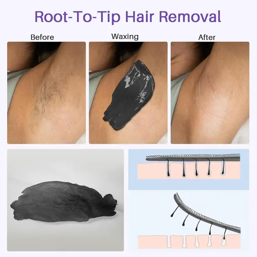 Miniatura 4 de BLITZWAX Cuentas de cera dura para depilación de 1 libra, granos de cera de colonia negra para cabello grueso, cera brasileña para bikini, axilas