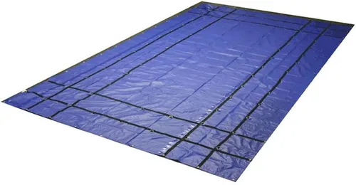 Miniatura 5 de Mytee Products Lona de acero de 18 onzas con caída y solapa de 4 pies, para camiones de 16 x 24 pies, lona impermeable de vinilo negro resistente