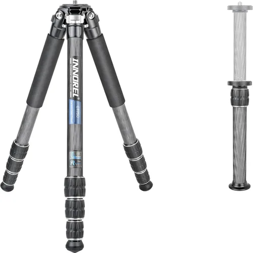 Miniatura 11 de Trípode INNOREL CT85C de fibra de carbono profesional compacto trípode resistente soporte para cámara de video DSLR con cabezal esférico de baja