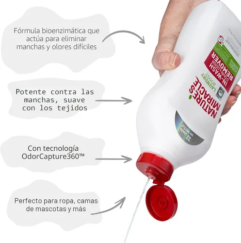Miniatura 6 de Nature’s Miracle - Aditivo para quitar manchas y olores en la lavadora, 32 onzas, removedor de manchas y olores para todas las máquinas