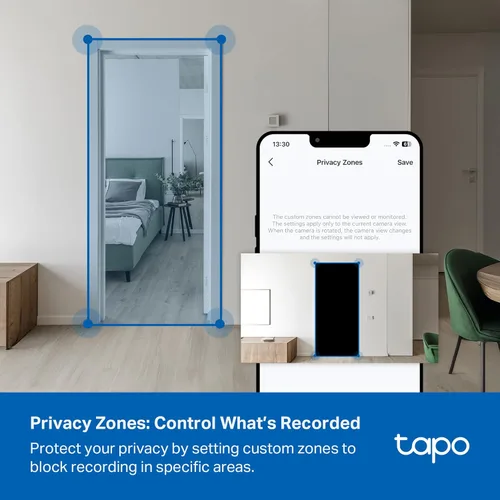 Miniatura 10 de Cámara de seguridad Tapo 2K 3MP para interiores/exteriores - Detección gratuita de personas/movimiento/llanto, visión nocturna en color, resistente