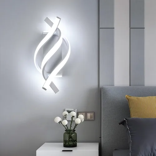 Miniatura 2 de Moderno aplique de pared LED de 21 W, apliques de pared para interiores, blanco frío, 6500 K, diseño en espiral, lámpara LED montada en pared