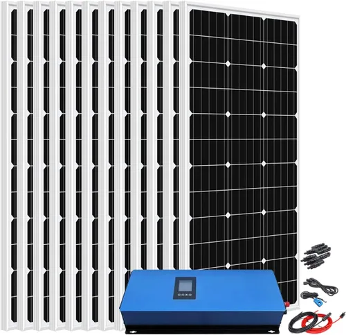 Miniatura 14 de Kit de sistema solar para el hogar de 480 W con 4 paneles solares monocristalinos de 120 W y 1000 W MPPT Solar Grid Tie Power Inverter