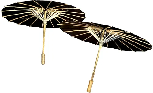Miniatura 4 de Paquete de 2 paraguas chino japonés de 33 pulgadas para bodas, fotografías, disfraces, cosplay, decoración y otros eventos, 2 paraguas (negro)