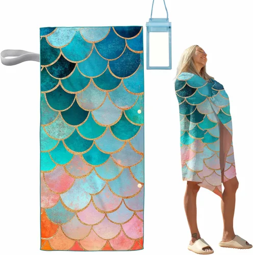 Miniatura 14 de Oversize Beach Towels Sand Free Microfiber Quick Dry Women Beach Towels Soft Absorbent Bath Towels Bathroom Extra Large 30x70 in