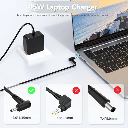 Miniatura 2 de ROLADA Cargador de 45 W para Asus L210MA L410MA L510MA VivoBook 15 F510U F512DA F512JA F415 L402 L203MA X S M ZenBook Flip Prime Q K R A Taichi