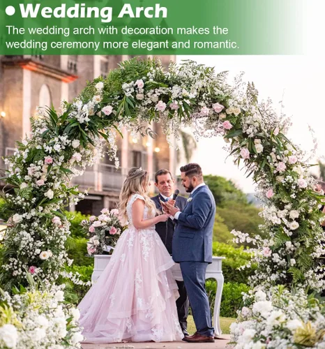Miniatura 5 de Queension Arco de Jardín Extra Grande de 7.2 Pies de Ancho y 9.2 Pies de Alto, Arco de Boda para Ceremonia, Enrejado de Jardín al Aire Libre