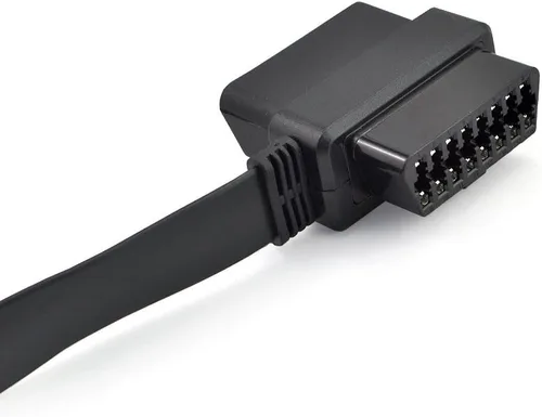 Miniatura 6 de Cable divisor OBD2 de 20 pulgadas/19.7 in, OBD-II, 16 pines, hembra a macho/hembra, conector de extensión de cable plano, cable de diagnóstico
