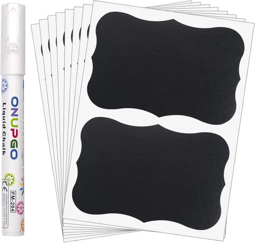 Miniatura 14 de ONUPGO Etiquetas de despensa de pizarra, grandes etiquetas adhesivas de pizarra para cajas grandes, etiqueta adhesiva de alimentos, etiquetas