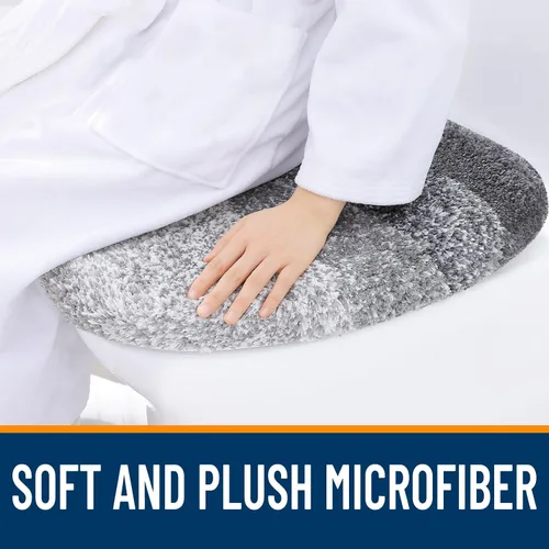 Miniatura 2 de OLANLY Funda de Asiento de Inodoro de Microfibra Suave para Baño, Fundas Lavables a Máquina, 17.5x15 Pulgadas, con Soporte de Goma que se Mantiene