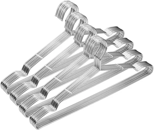 Perchas de metal resistentes para armario de acero inoxidable de 16.5 pulgadas, paquete de 40 unidades