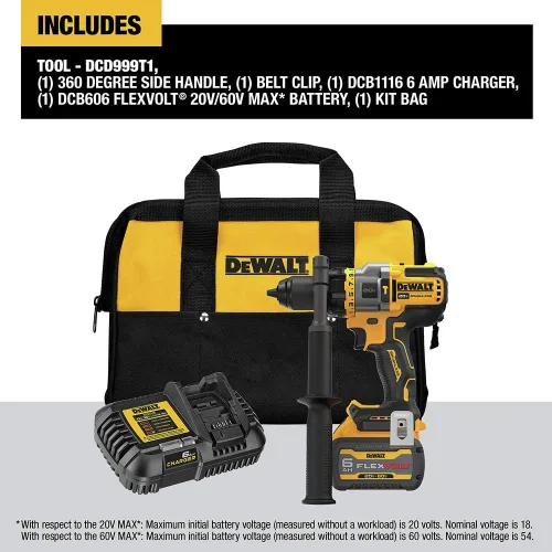 Miniatura 2 de DEWALT FLEXVOLT VENTAJA 20V MAX* Taladro de martillo, inalámbrico, 1/2 pulgada (DCD999T1)