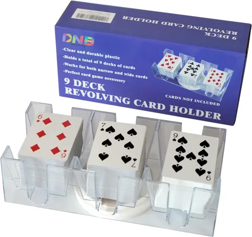 Miniatura 7 de DNB Bandeja Giratoria para Cartas de Juego - Portacartas Canasta Giratorio de Plástico para 2 Mazos