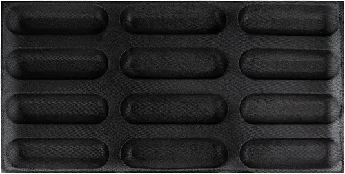 Miniatura 5 de Pan para hornear baguette pan perforado Eclair hojas de malla molde de silicona estrecha barra rectangular 15.748x11.732x0.197 in 16-cavidad por
