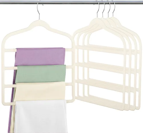 Miniatura 10 de Percha para pantalones de terciopelo que ahorra espacio, antideslizante, Myfolrena, percha para pantalones y pantalones cortos, múltiples perchas