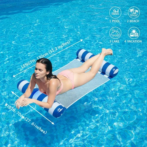 Miniatura 4 de 3/5/8 Pack Pool Hammock Upgrated Water Pool Floats, 4-in-1 (Hammock, Saddle, Lounge Chair, Drifter) Multi-Purpose Water Pool Float, Non-Stick PVC