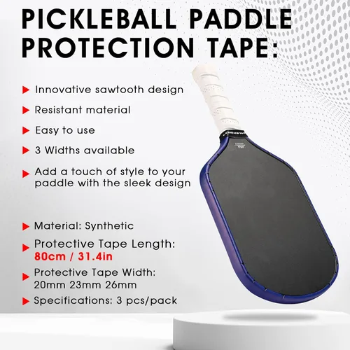 Miniatura 183 de PICKLETECH Cinta de protección de pala de pickleball – Protector de borde de cabeza de paleta – Cinta de protección de borde de raqueta ajuste gris