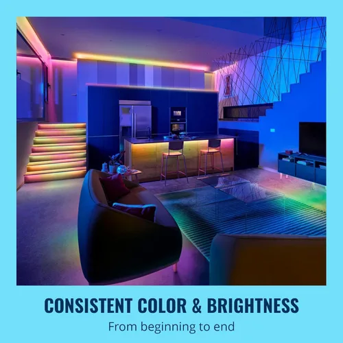 Miniatura 2 de Tira de luces LED WiZ Connected de 16.4 pies para tu hogar inteligente, luces LED multicolor fluidas, iluminación RGBIC que cambia