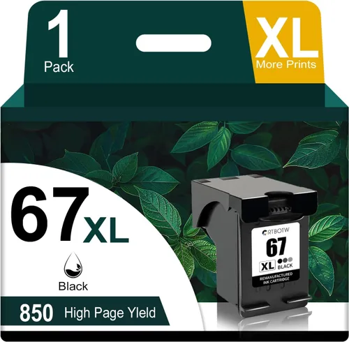 67XL - Cartuchos de tinta negra de repuesto para HP Ink 67xl para impresora DeskJet 2752 2710 2755 2722 2720 Plus 4100 4152 4158 Envy 6055 6052 6022