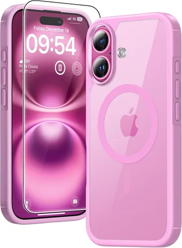 Miniatura 68 de TAURI Funda magnética 2 en 1 transparente para iPhone 14 Pro, compatible con Magsafe [no amarillenta] con protector de pantalla, protección de grado
