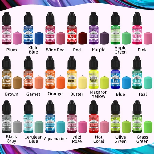 Miniatura 2 de Roizefar Tinte para velas – 21 colores de cera derretida para hacer velas, tinte a base de aceite para cera, tintes de color líquidos altamente