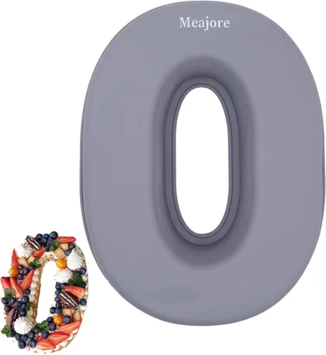 Meajore Molde para pastel de números grandes 3D, letras de silicona para hornear, para cumpleaños, festivales y relaciones, bodas, aniversarios,