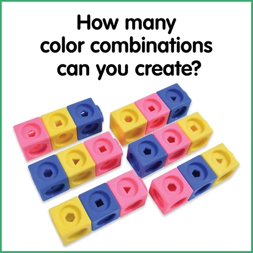 Miniatura 8 de edxeducation Cubos de matemáticas Juego de 100 bloques de conteo con 5 formas Elementos manipulativos de matemáticas para preescolares