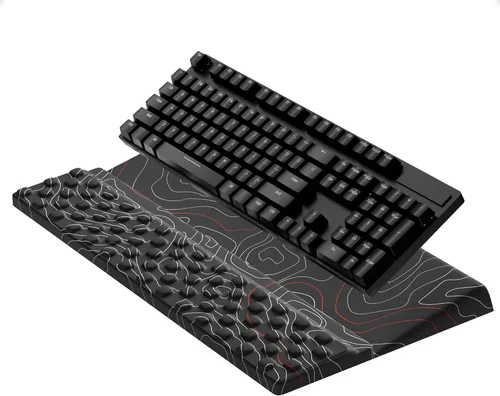 Miniatura 26 de Ospelelf Reposamuñecas para teclado, cómodo soporte ergonómico para teclado para oficina y hogar Rosa