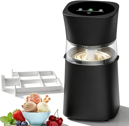 Máquina para hacer helados con tazón precongelado, máquina de helados casera recargable, máquina eléctrica de helado pequeña de 20/30 minutos para