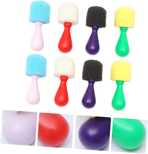 Miniatura 4 de Alasum 24 Uds Herramientas de pincel de esponja Herramientas de bricolaje Herramienta de espuma Arte Pincel redondo Esponja de pintura Esponja