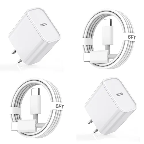 Miniatura 9 de Paquete de 2 cargadores rápidos para iPhone, cargador tipo C, carga rápida, suministro de energía, bloque de carga rápida, enchufe de viaje con 2