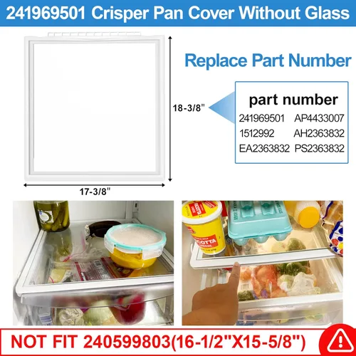 Miniatura 4 de Marco de Estante Mejorado 241969501 sin Vidrio Compatible con Refrigerador Piezas de Repuesto de Estante Frigidaire Repuesto de Estante Frigidaire