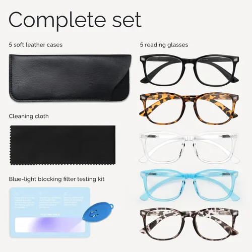 Miniatura 2 de Ccvoo Anteojos de lectura para mujer y hombre, con protección contra la luz azul, anteojos para computadora, anteojos de emergencia A1