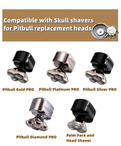 Miniatura 2 de 4 cuchillas de repuesto para cabezal de afeitadora compatibles con Skull Shaver Pitbull, Butterfly Kiss y maquinillas de afeitar eléctricas Palm
