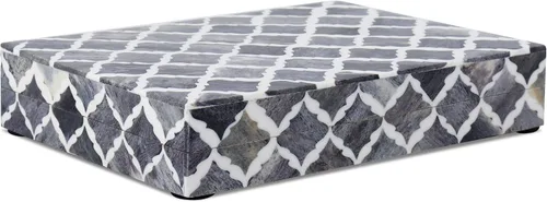 Miniatura 9 de Handicrafts Home Organizador para joyas y caja de almacenamiento, cajas decorativas para mujer y chicas, para envoltura, estampado de cheurón blanco