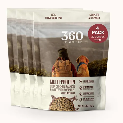 Miniatura 16 de 360 Pet Nutrition Alimento crudo liofilizado para perros – Receta de carne de res con hígado y órganos, alta proteína con omega-3, frutas, verduras