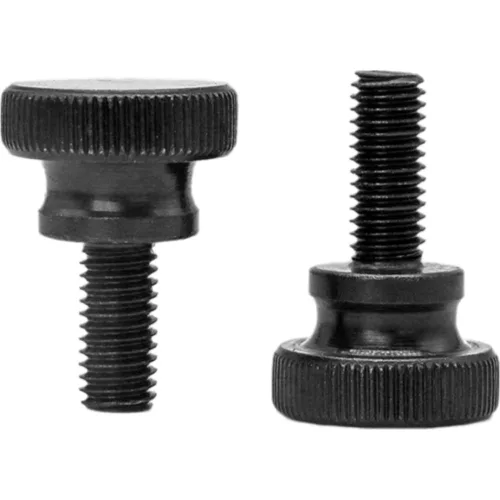 Miniatura 3 de 5 unids M8x10mm negro cabeza alta mano tornillo paso doble capa moleteado ajuste mecánico perno clavo