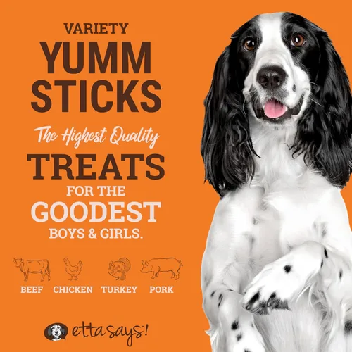 Miniatura 2 de etta says! Yumm Sticks - Golosinas de carne seca real para perros, carne seca de res, pollo, cerdo y pavo, grado humano, fabricadas en los Estados