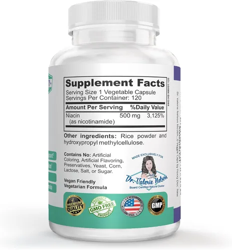 Miniatura 2 de Nicotinamida 500 mg – Vitamina B3 – Energía; Salud de las células y la piel. Valor a un precio – Sin enjuague – 120 cápsulas vegetales por Foxxy Doc