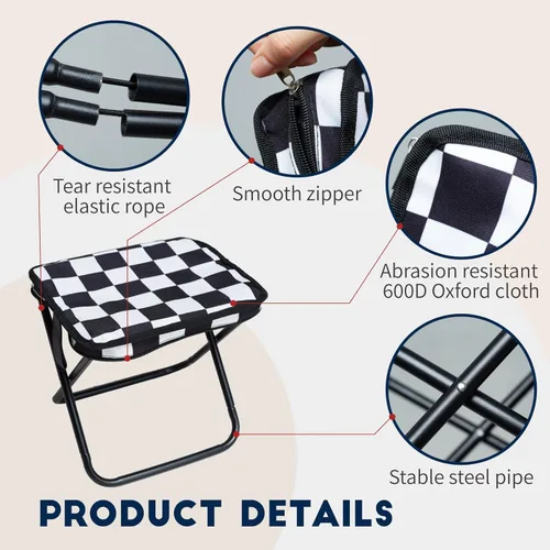 Miniatura 5 de Taburete plegable para campamento: 1.1 libras Taburete portátil ligero para pies de carga 300 libras - 10.5 pulgadas, silla de camping, pesca, A