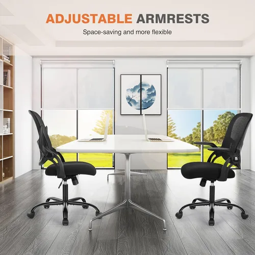 Miniatura 5 de Sweetcrispy Office Computer Desk Chair, Ergonomic Mid-Back Mesh Rolling Work Swivel Task Chairs with Wheels, Comfortable Lumbar Support, Comfy